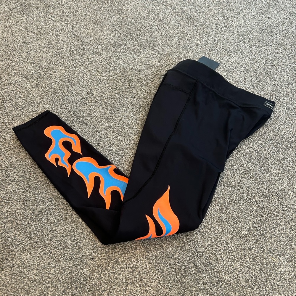Savage X Fenty black flame leggings NWT